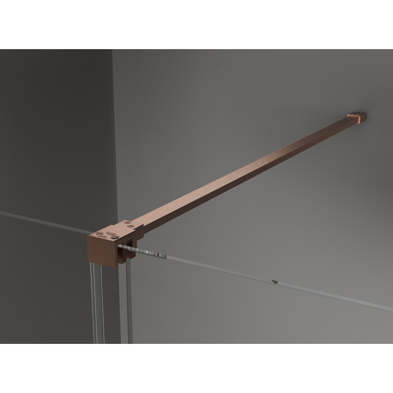 Mexen Velar Schiebeduschwand Walk-in 110 x 200 cm, Frostglast 8 mm, gebürstetes Kupfer - 871-110-000-33-65