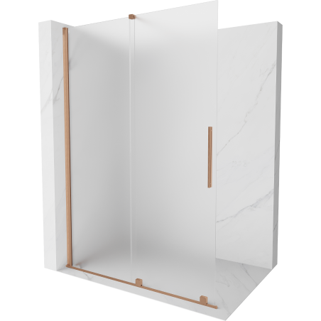 Mexen Velar Duschabtrennung zum Schieben Walk-in 140 x 200 cm, mattiert 8 mm, gebürstetes Kupfer - 871-140-000-33-65