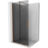 Mexen Velar Schiebetrennwand Walk-in 90 x 200 cm, Graphit 8 mm, gebürstetes Kupfer - 871-090-000-43-65
