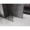Mexen Velar Duschwand verschiebbar Walk-in 70 x 200 cm, Graphit 8 mm, gebürstetes Kupfer - 871-070-000-43-65