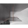 Mexen Velar Duschwand verschiebbar Walk-in 70 x 200 cm, Graphit 8 mm, gebürstetes Kupfer - 871-070-000-43-65