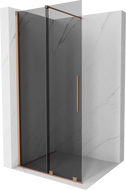 Mexen Velar Walk-in Duschwand 100 x 200 cm, Graphit 8 mm, gebürstetes Kupfer - 871-100-000-43-65