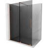 Mexen Velar Duschwand zum Schieben Walk-in 140 x 200 cm, graphit 8 mm, gebürstetes Kupfer - 871-140-000-43-65
