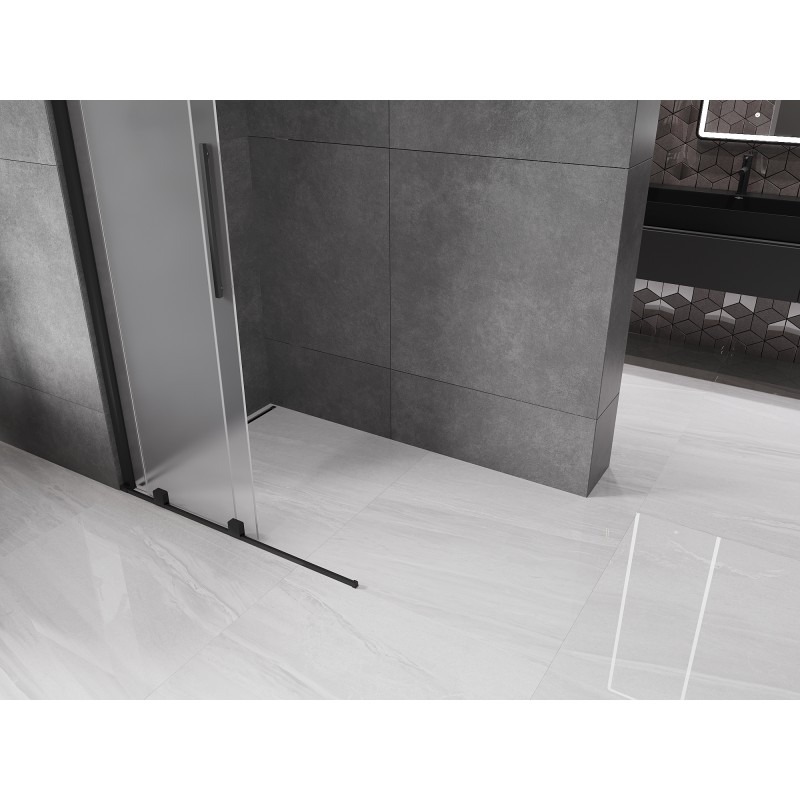 Mexen Velar Duschabtrennung Walk-in 85 x 200 cm, mattiertes Glas 8 mm, schwarz - 871-085-000-33-70