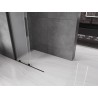 Mexen Velar Duschwand zum Schieben Walk-in 80 x 200 cm, Frostglas 8 mm, schwarz - 871-080-000-33-70