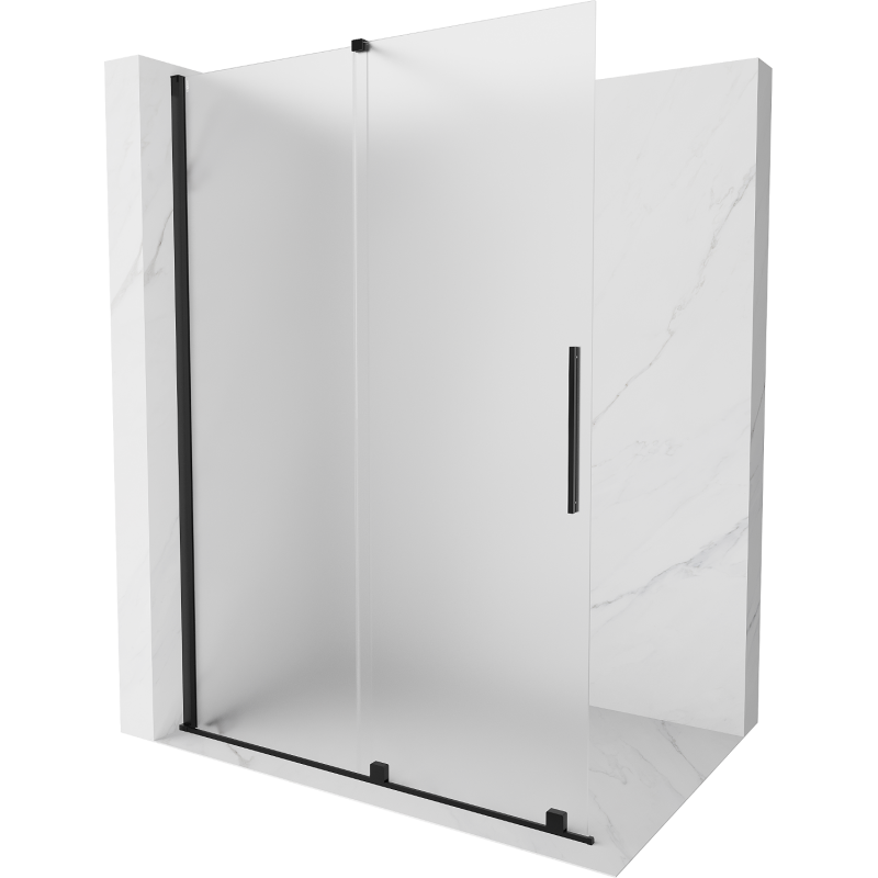 Mexen Velar Duschwand zum Schieben Walk-in 140 x 200 cm, matt 8 mm, schwarz - 871-140-000-33-70