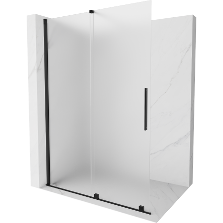 Mexen Velar Duschwand zum Schieben Walk-in 140 x 200 cm, matt 8 mm, schwarz - 871-140-000-33-70