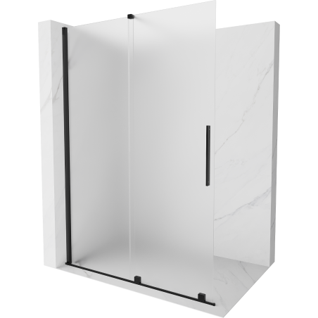 Mexen Velar Duschwand zum Schieben Walk-in 160 x 200 cm, gefrostet 8 mm, schwarz - 871-160-000-33-70