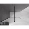 Mexen Velar Schiebedusche Walk-in 150 x 200 cm, Milchglas 8 mm, schwarz - 871-150-000-33-70