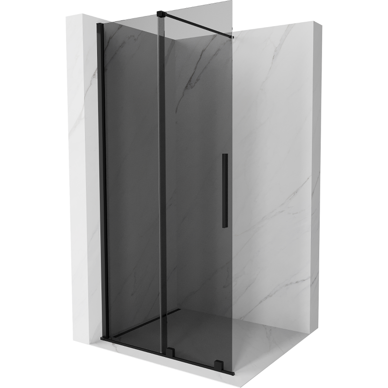 Mexen Velar Duschwand verschiebbar Walk-in 75 x 200 cm, graphit 8 mm, schwarz - 871-075-000-43-70