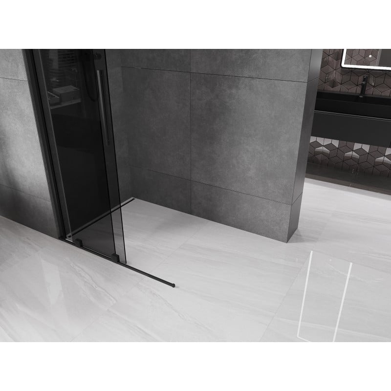 Mexen Velar verschiebbare Duschwand Walk-in 120 x 200 cm, grafit 8 mm, schwarz - 871-120-000-43-70