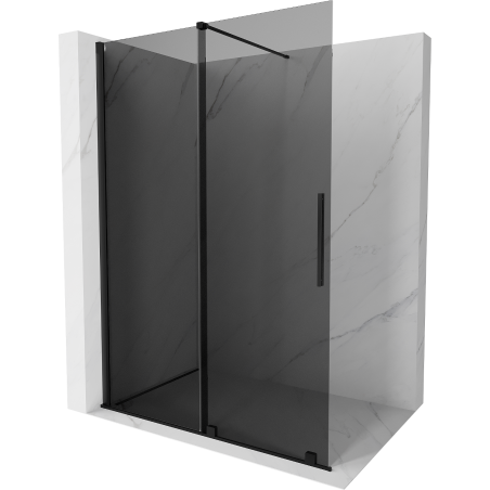 Mexen Velar Duschwand zum Schieben Walk-in 150 x 200 cm, Grafik 8 mm, schwarz - 871-150-000-43-70