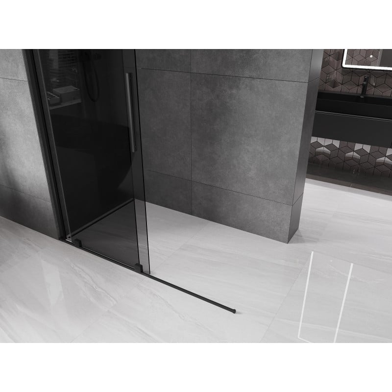 Mexen Velar Duschwand zum Schieben Walk-in 150 x 200 cm, Grafik 8 mm, schwarz - 871-150-000-43-70