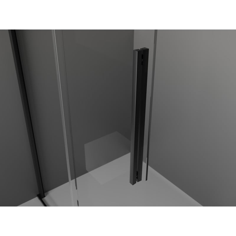 Mexen Velar Schiebedusche Walk-in 130 x 200 cm, Graphit 8 mm, Schwarz - 871-130-000-43-70