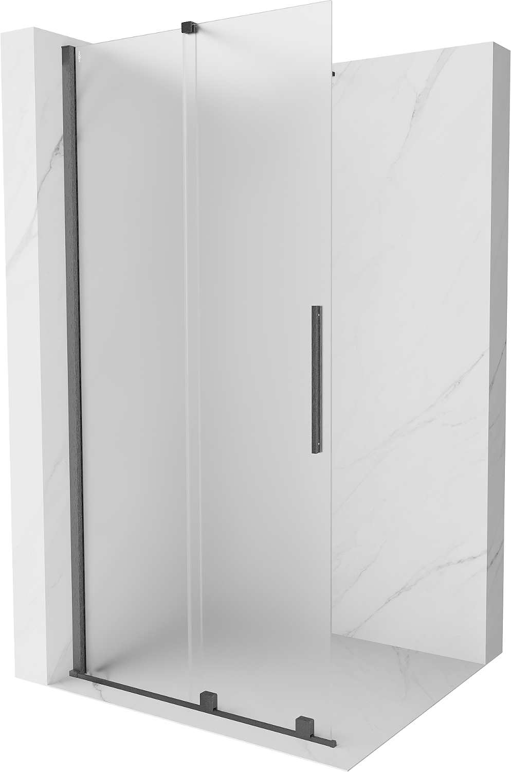 Mexen Velar Duschwand Walk-in 90 x 200 cm, satiniert 8 mm, gebürstetes Gun Grey - 871-090-000-33-66