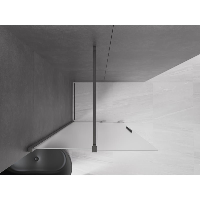 Mexen Velar verschiebbare Duschwand Walk-in 100 x 200 cm, mattiert 8 mm, gebürstetes Gun Gray - 871-100-000-33-66