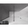 Mexen Velar Duschwand verschiebbar Walk-in 130 x 200 cm, matt 8 mm, gebürstet Gun Gray - 871-130-000-33-66