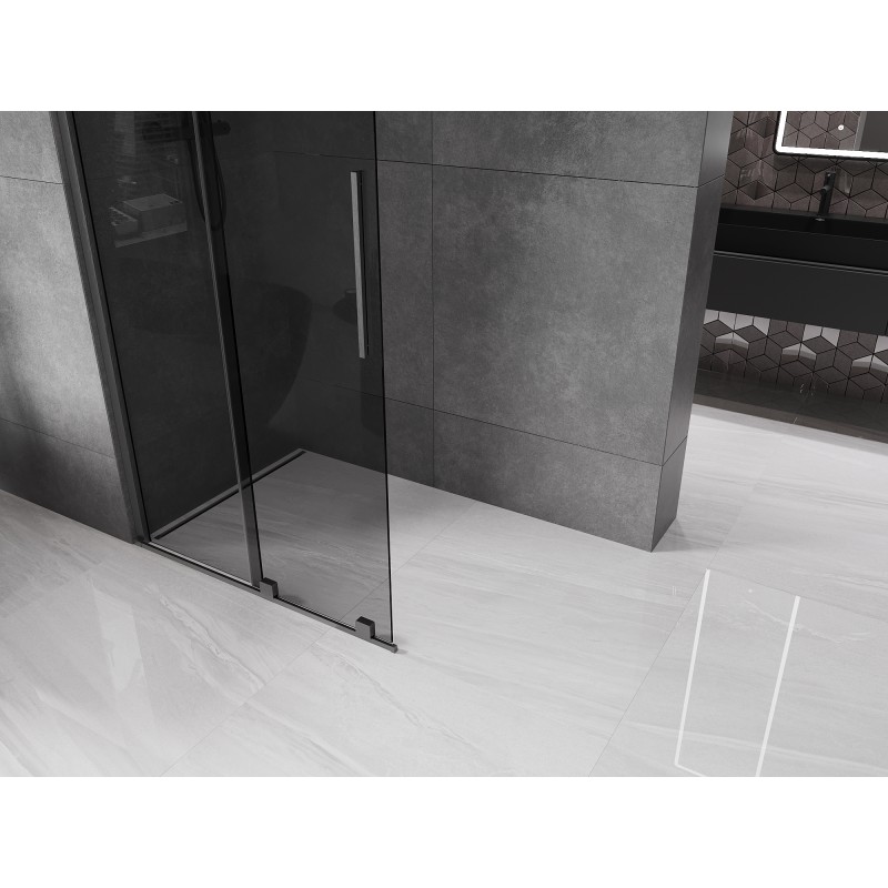 Mexen Velar Duschwand zum Schieben Walk-in 70 x 200 cm, grafit 8 mm, gun gray gebürstet - 871-070-000-43-66