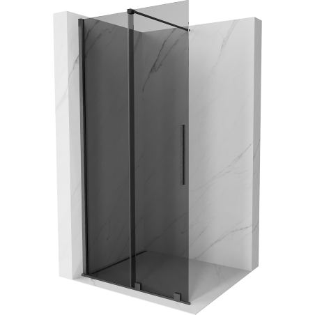 Mexen Velar Walk-in-Duschwand 110 x 200 cm, 8 mm graues Glas, gebürstetes Gun Gray - 871-110-000-43-66