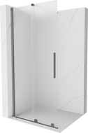 Mexen Velar Walk-In-Duschwand zum Schieben 110 x 200 cm, mattiert 8 mm, Gun Metal - 871-110-000-33-95