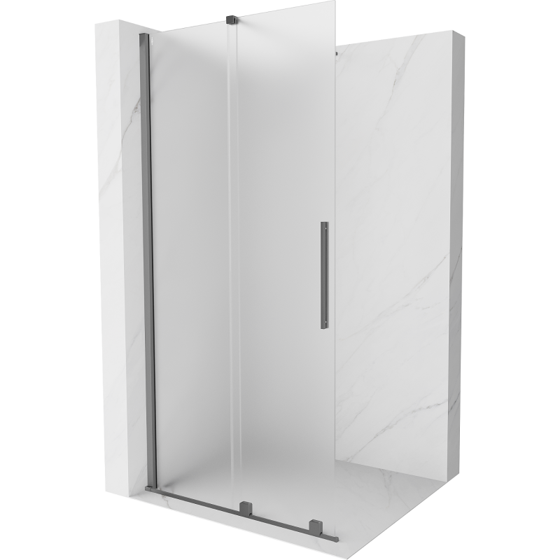 Mexen Velar Gleitschiebetrennwand Walk-in 90 x 200 cm, matt 8 mm, Gun Metal - 871-090-000-33-95