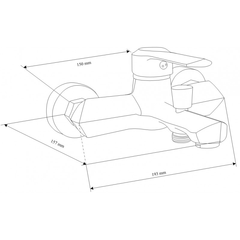 Mexen Sabre R62 Badewannenarmatur mit Duschset, Schwarz - 7213R62-70