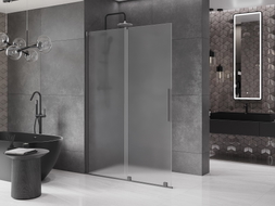 Mexen Velar Duschwand zum Schieben Walk-in 160 x 200 cm, Frost 8 mm, Gun Metal - 871-160-000-33-95