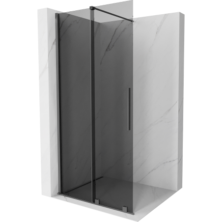 Mexen Velar Schiebeduschwand Walk-in 70 x 200 cm, Grafit 8 mm, Gun Metal - 871-070-000-43-95