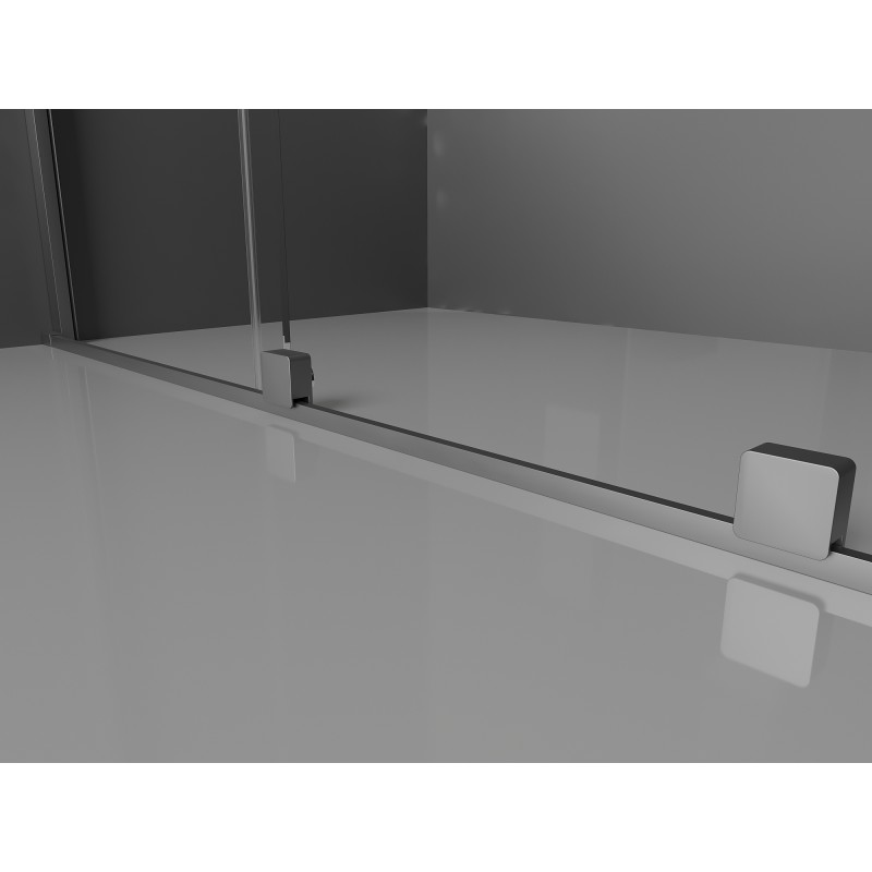 Mexen Velar Duschwand Schiebetür Walk-in 110 x 200 cm, Grafit 8 mm, Gun Metal - 871-110-000-43-95