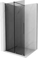 Mexen Velar Duschwand Schiebetür Walk-in 110 x 200 cm, Grafit 8 mm, Gun Metal - 871-110-000-43-95