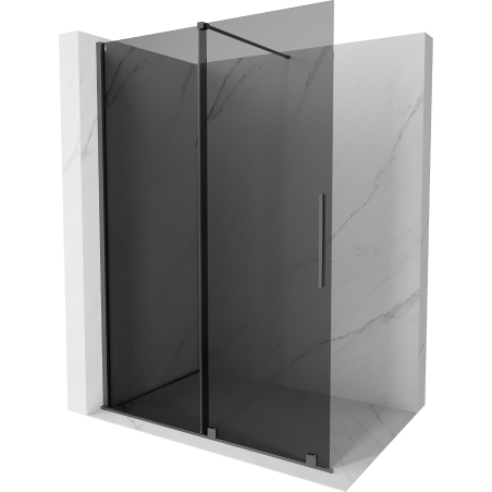 Mexen Velar Duschwand verschiebbar Walk-in 130 x 200 cm, Grafit 8 mm, Gun Metal - 871-130-000-43-95