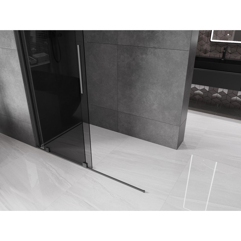 Mexen Velar Duschwand schiebbar Walk-in 160 x 200 cm, Grafit 8 mm, Gun Metal - 871-160-000-43-95