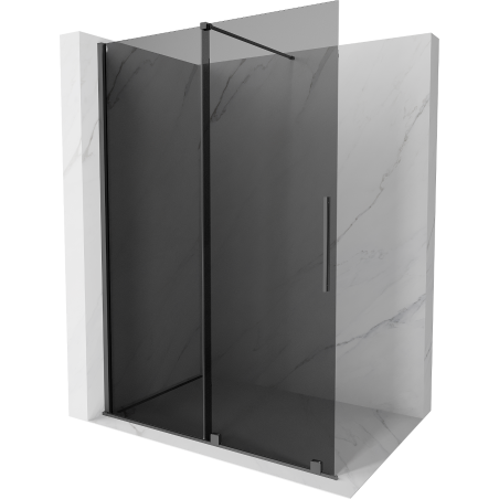 Mexen Velar Duschwand verschiebbar Walk-in 140 x 200 cm, grafit 8 mm, Gun Metal - 871-140-000-43-95
