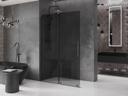Mexen Velar Duschwand verschiebbar Walk-in 140 x 200 cm, grafit 8 mm, Gun Metal - 871-140-000-43-95