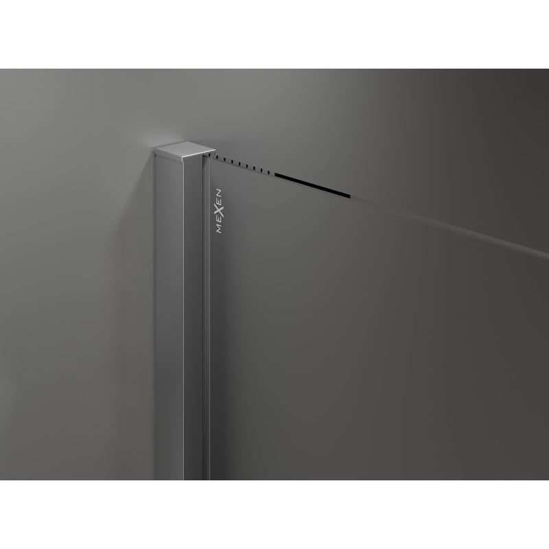 Mexen Velar Duschwand schiebbar Walk-in 160 x 200 cm, Grafit 8 mm, Gun Metal - 871-160-000-43-95