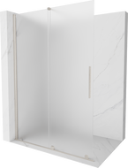 Mexen Velar Schiebedusche Walk-in 140 x 200 cm, Milchglas 8 mm, gebürsteter Nickel - 871-140-000-33-97