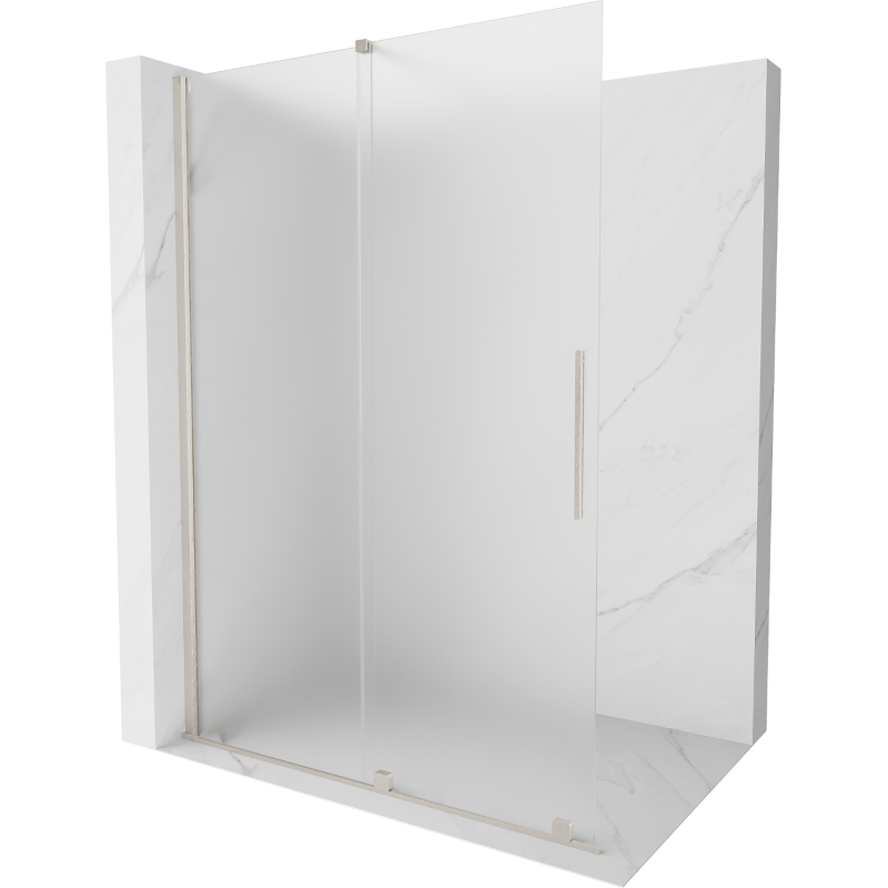 Mexen Velar Duschwand zum Schieben Walk-in 160 x 200 cm, Frost 8 mm, gebürsteter Nickel - 871-160-000-33-97