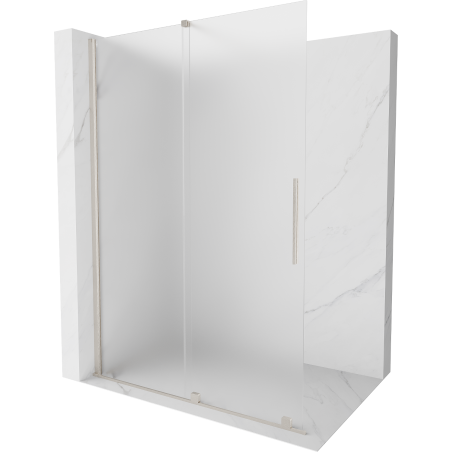 Mexen Velar Duschwand zum Schieben Walk-in 160 x 200 cm, Frost 8 mm, gebürsteter Nickel - 871-160-000-33-97