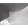 Mexen Velar verschiebbare Walk-in-Duschwand 130 x 200 cm, Frostglas 8 mm, gebürsteter Nickel - 871-130-000-33-97