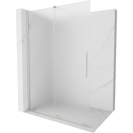 Mexen Velar Duschwand verschiebbar Walk-in 150 x 200 cm, mattiert 8 mm, gebürsteter Nickel - 871-150-000-33-97