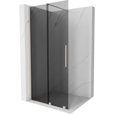 Mexen Velar Schiebetür-Duschwand Walk-in 80 x 200 cm, Grafit 8 mm, Gebürsteter Nickel - 871-080-000-43-97