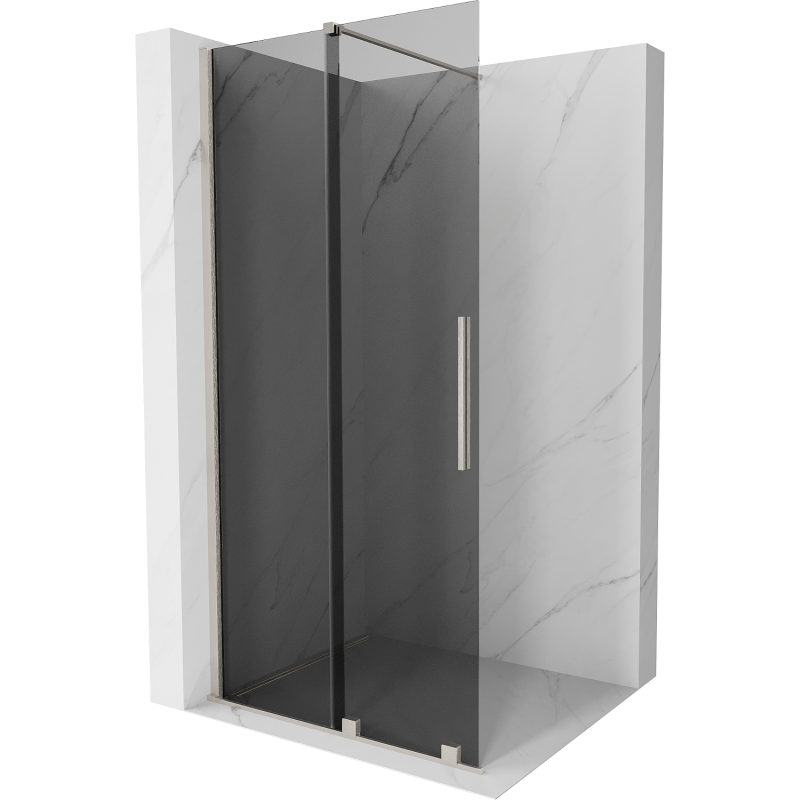 Mexen Velar Faltwand Dusche Walk-in 90 x 200 cm, graphit 8 mm, gebürstetes Nickel - 871-090-000-43-97