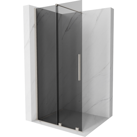 Mexen Velar Walk-in-Duschabtrennung, verschiebbar 120 x 200 cm, Graphit 8 mm, gebürsteter Nickel - 871-120-000-43-97