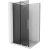 Mexen Velar Duschwand Schiebetür Walk-in 100 x 200 cm, Graphit 8 mm, Gebürstetes Nickel - 871-100-000-43-97
