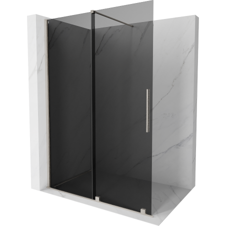 Mexen Velar Duschwand zum Schieben Walk-in 150 x 200 cm, graphit 8 mm, gebürsteter Nickel - 871-150-000-43-97