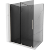 Mexen Velar Duschwand verschiebbar Walk-in 130 x 200 cm, Graphit 8 mm, gebürsteter Nickel - 871-130-000-43-97