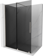 Mexen Velar Walk-In Duschwand, verschiebbar 160 x 200 cm, Graphit 8 mm, gebürsteter Nickel - 871-160-000-43-97