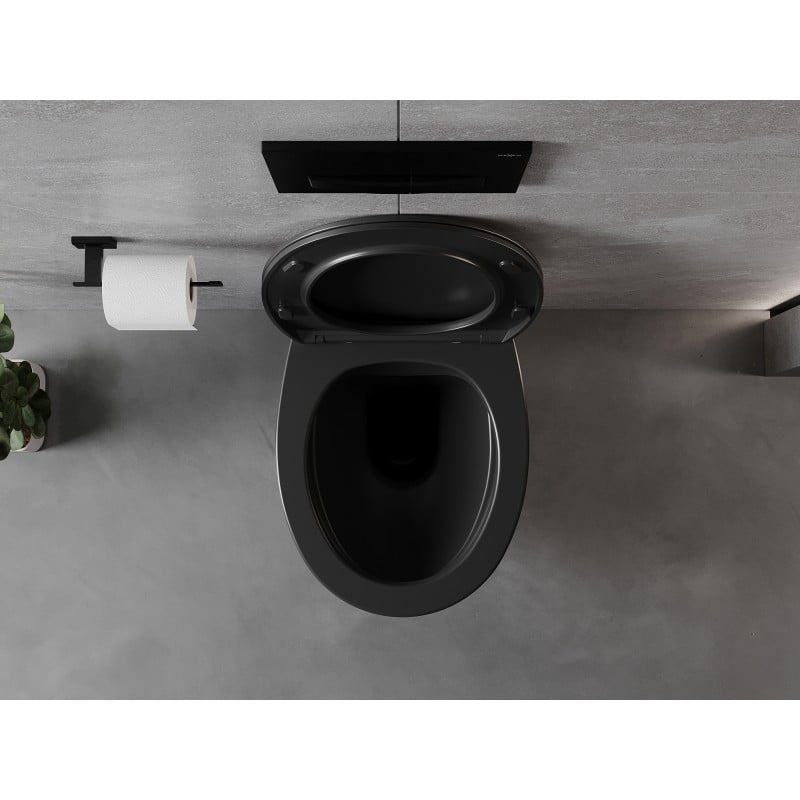 Mexen Egg WC-Schüssel Rimless mit Slim-Softclose-Sitz, Duroplast, Schwarz Matt - 30245070