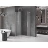 Mexen Velar L Duo schiebbare Duschkabine 90 x 80 cm, Eisglas, gebürsteter Nickel - 871-090-080-02-33-97