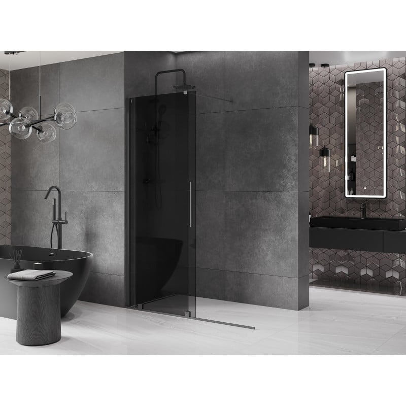 Mexen Velar Duschwand zum Schieben Walk-in 150 x 200 cm, graphit 8 mm, Gun Metal - 871-150-000-43-95
